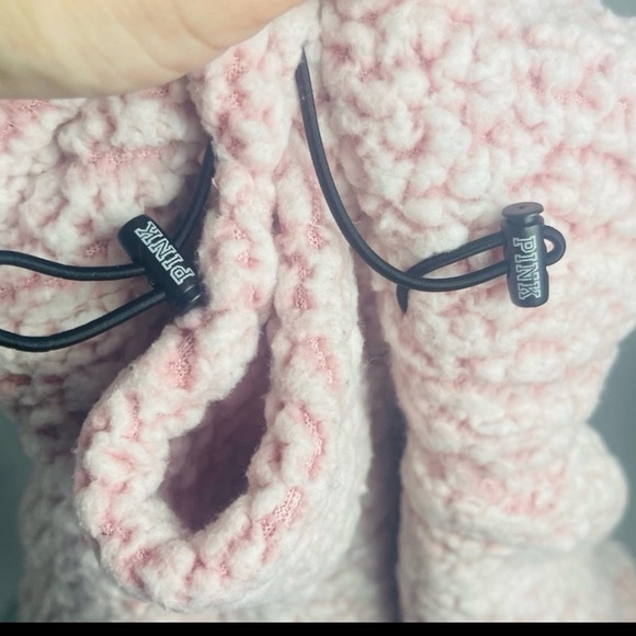 Victoria’s Secret PINK Teddy Sherpa Pull-Over Hoodie w/ Logo Drawcords - Picture 10 of 12